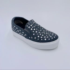 Kenneth Cole shoes Jeyda platform sneakers low gray studded women size 5.5